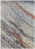 9' X 12' Ivory Orange And Blue Abstract Power Loom Stain Resistant Area Rug