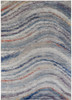 10' X 14' Blue Gray And Orange Abstract Power Loom Stain Resistant Area Rug