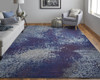 10' X 14' Blue Purple And Ivory Abstract Power Loom Stain Resistant Area Rug