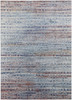 10' X 14' Blue Ivory And Orange Abstract Power Loom Stain Resistant Area Rug