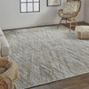 9' X 12' Gray And Ivory Abstract Hand Woven Area Rug