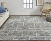 9' X 12' Gray And Ivory Abstract Hand Woven Area Rug