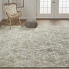 9' X 12' Gray And Taupe Abstract Hand Woven Area Rug