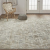 2' X 3' Gray And Taupe Abstract Hand Woven Area Rug