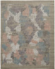 4' X 6' Pink Blue And Taupe Abstract Hand Woven Distressed Area Rug
