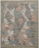 5' X 8' Pink Blue And Taupe Abstract Hand Woven Area Rug