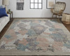 10' X 14' Pink Blue And Taupe Abstract Hand Woven Area Rug