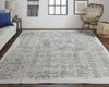 9' X 12' Green Blue And Ivory Abstract Hand Woven Area Rug