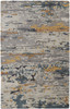 8' X 10' Gray Yellow And Blue Wool Abstract Tufted Handmade Stain Resistant Area Rug