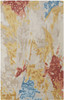 8' X 10' Ivory Yellow And Blue Wool Abstract Tufted Handmade Stain Resistant Area Rug