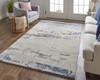 4' X 6' Blue Gray And Ivory Wool Abstract Tufted Handmade Stain Resistant Area Rug