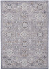 12' X 15' Gray Floral Power Loom Stain Resistant Area Rug