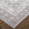 10' X 13' Gray Orange And Ivory Floral Power Loom Stain Resistant Area Rug