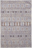 9' X 12' Orange Gray And White Geometric Power Loom Distressed Stain Resistant Area Rug