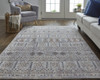 12' X 15' Orange Gray And White Geometric Power Loom Distressed Stain Resistant Area Rug