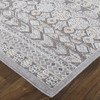 4' X 6' Ivory And Gray Geometric Power Loom Distressed Stain Resistant Area Rug