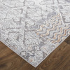 8' X 10' Ivory And Gray Geometric Power Loom Distressed Stain Resistant Area Rug