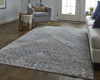 10' X 13' Ivory And Gray Geometric Power Loom Distressed Stain Resistant Area Rug