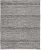 10' X 13' Silver Wool Striped Hand Knotted Area Rug