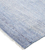5' X 8' Blue And Silver Wool Striped Hand Knotted Area Rug