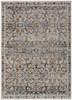 10' X 13' Tan Blue And Orange Floral Power Loom Distressed Area Rug With Fringe