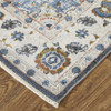 8' X 10' Ivory Blue And Red Floral Power Loom Area Rug With Fringe