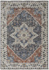 10' X 13' Ivory Blue And Red Floral Power Loom Area Rug With Fringe