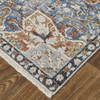 10' X 13' Orange Ivory And Blue Floral Power Loom Area Rug With Fringe