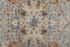 8' Orange Ivory And Blue Floral Power Loom Runner Rug With Fringe