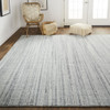 2' X 3' Silver Wool Hand Woven Stain Resistant Area Rug