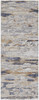 8' Tan Orange And Ivory Abstract Power Loom Distressed Runner Rug