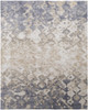 12' X 15' Tan Ivory And Blue Abstract Power Loom Distressed Area Rug