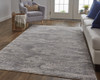 2' X 3' Tan Taupe And Gray Abstract Power Loom Distressed Stain Resistant Area Rug
