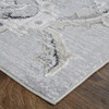 10' X 13' Silver And Black Floral Power Loom Distressed Area Rug