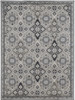 5' X 8' Gray And Black Floral Power Loom Area Rug