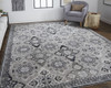 9' X 12' Gray And Black Abstract Power Loom Area Rug