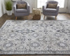 9' X 12' Gray And Black Abstract Power Loom Area Rug