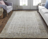 10' X 14' Tan And Ivory Wool Plaid Tufted Handmade Stain Resistant Area Rug