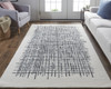 4' X 6' Ivory Gray And Black Wool Plaid Tufted Handmade Stain Resistant Area Rug