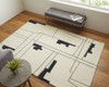 4' X 6' Ivory Gray And Taupe Wool Abstract Tufted Handmade Area Rug