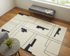 2' X 3' Ivory Gray And Taupe Wool Abstract Tufted Handmade Area Rug