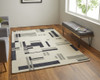 5' X 8' Ivory And Taupe Wool Abstract Tufted Handmade Area Rug