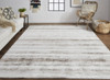10' X 14' Tan Ivory And Brown Abstract Hand Woven Area Rug