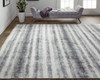 10' X 14' Gray Ivory And Black Abstract Hand Woven Area Rug