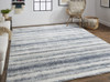 8' X 10' Ivory And Blue Abstract Hand Woven Area Rug