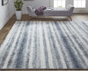 8' X 10' Ivory And Blue Abstract Hand Woven Area Rug