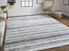 2' X 3' Ivory And Blue Abstract Hand Woven Area Rug