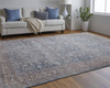 2' X 3' Blue And Red Floral Power Loom Stain Resistant Area Rug