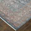 2' X 3' Blue And Red Floral Power Loom Stain Resistant Area Rug