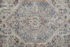 8' Blue And Ivory Floral Power Loom Stain Resistant Runner Rug